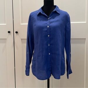 Jones New York Royal Blue Button-Down Shirt